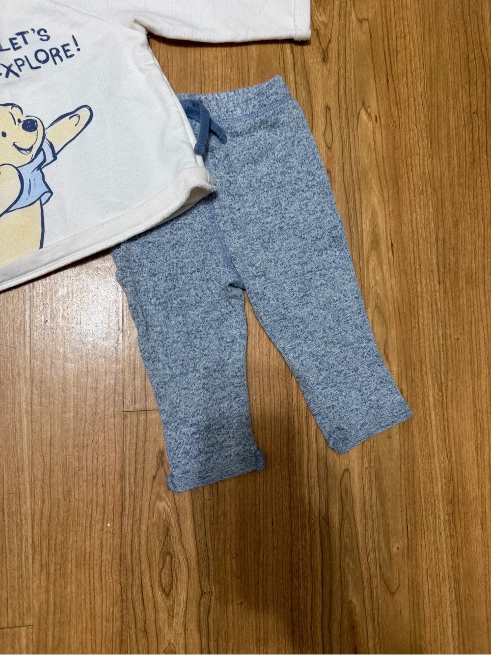 Disney Cream Top & Blue Pants Kids Matching Set - Winnie the Pooh